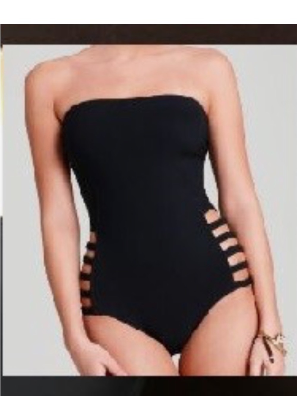 Lisa Curran Black Strappy One-Piece Swimsuit
